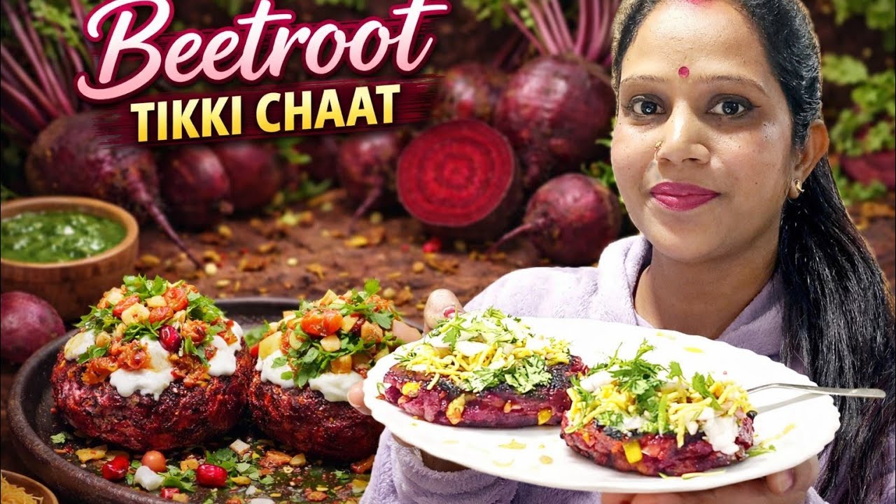 “Beetroot Protein Tikki Chaat | Healthy & High Protein Snack