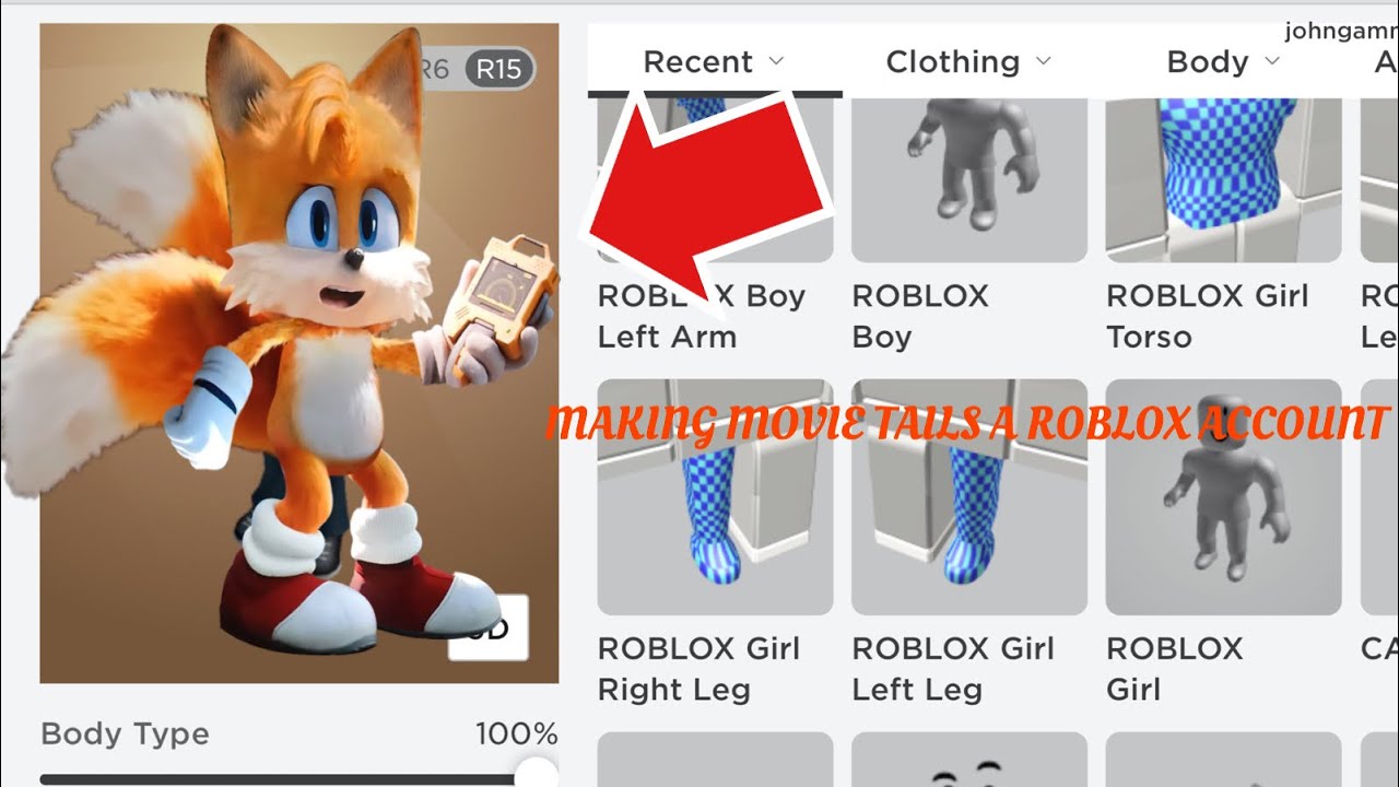 Tails The Fox Sonic Roblox Avatar