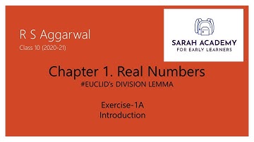 Real Numbers | Class 10 Exercise 1A Introduction | RS Aggarwal