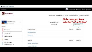 How to find activities in VHL Central