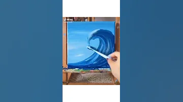 هيا نتعلم رسم الأمواج بالفرشاة الرسم بالالوان المائية 
