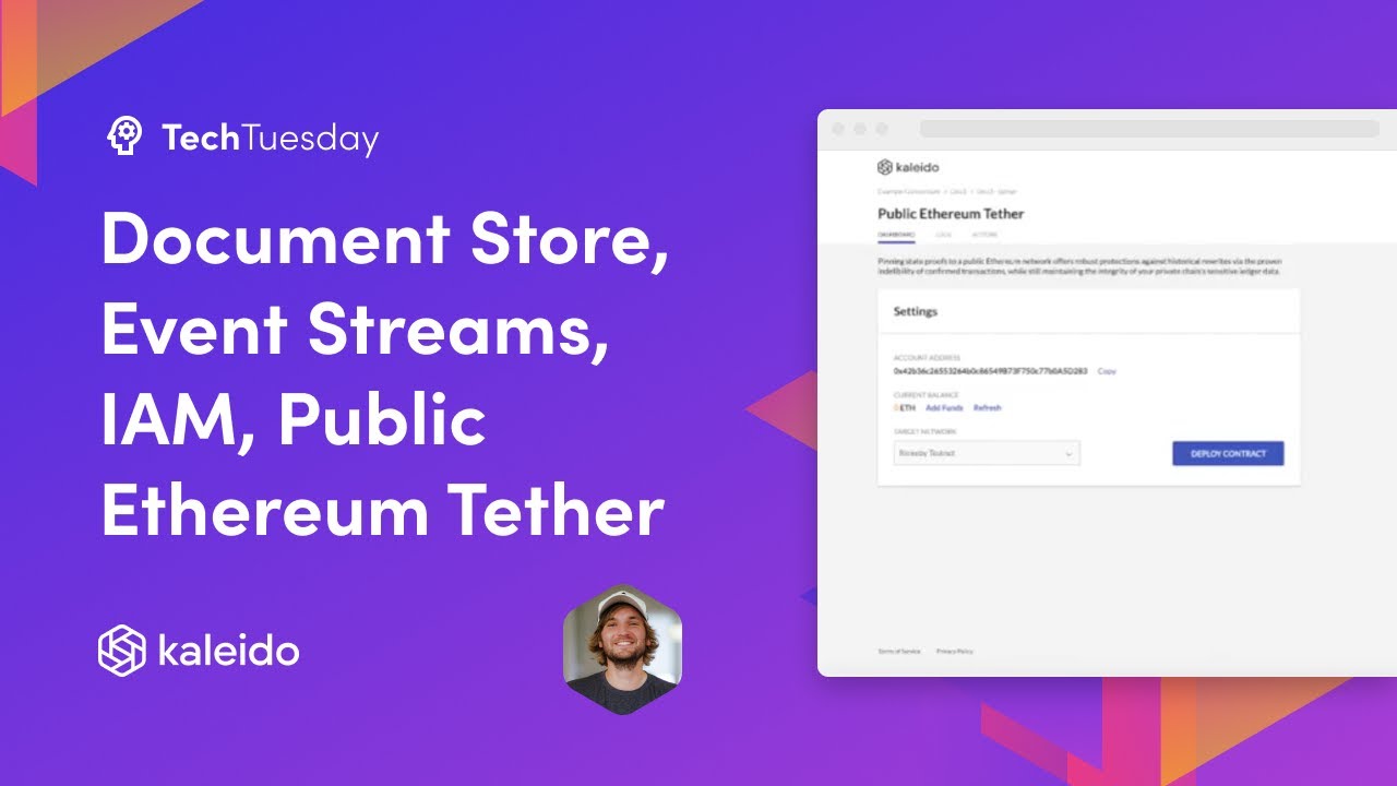 Document Store, Event Streams, IAM, Public Ethereum Tether