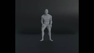 Male Body Base Mesh Animated and Rigged 3D Model 10k Polygons