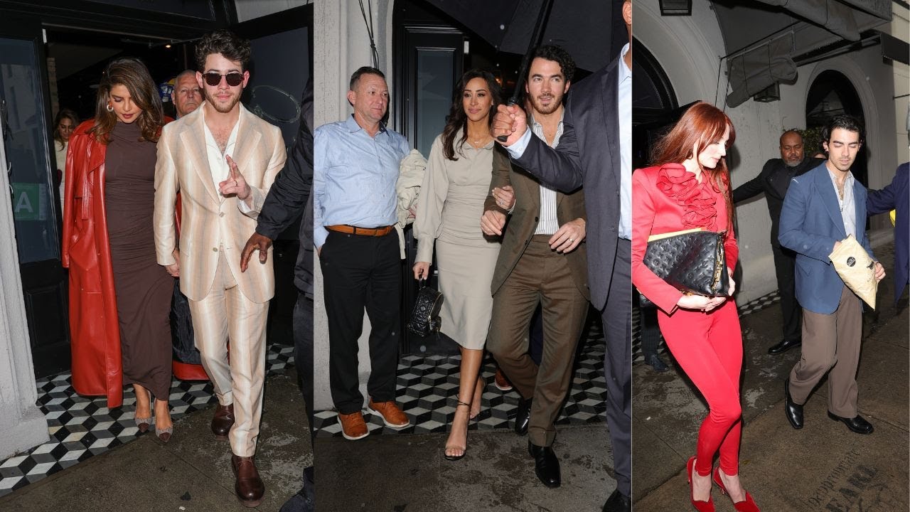 Jonas Brothers leaving craig's  in west hollywood after they received  a Star in Hollywood boulevard