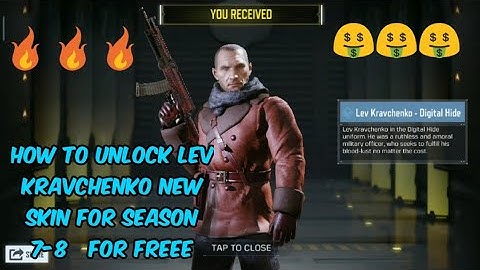 || How To Unlock Lev Kravchenko - Digital Hide Now In Season 7-8 ||