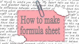 How to make formula sheet 😱 ........#class12 #aesthetic #easynotes