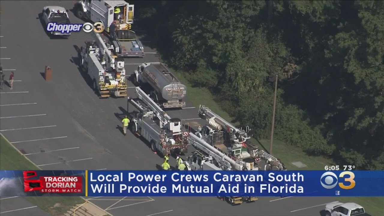 Local Power Crews Head To Florida As Hurricane Dorian Approaches - YouTube