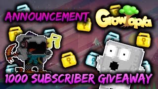 Growtopia | 1000 Subscriber Giveaway Announcement ! [CLOSED]