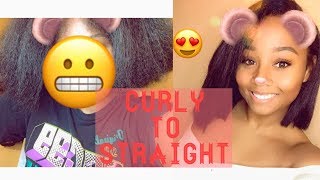 STRAIGHTENING MY NATURAL HAIR BONE STRAIGHT | 3C/4A Hair Type by Desi Jade 1,659 views 5 years ago 7 minutes, 24 seconds