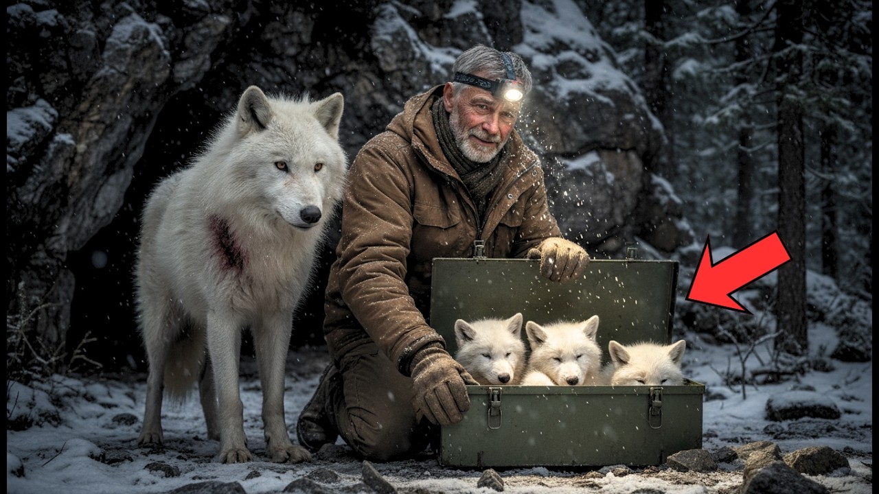 Израненная волчица привела его к своим детёнышам — и даже суровый старик не смог сдержать слёз