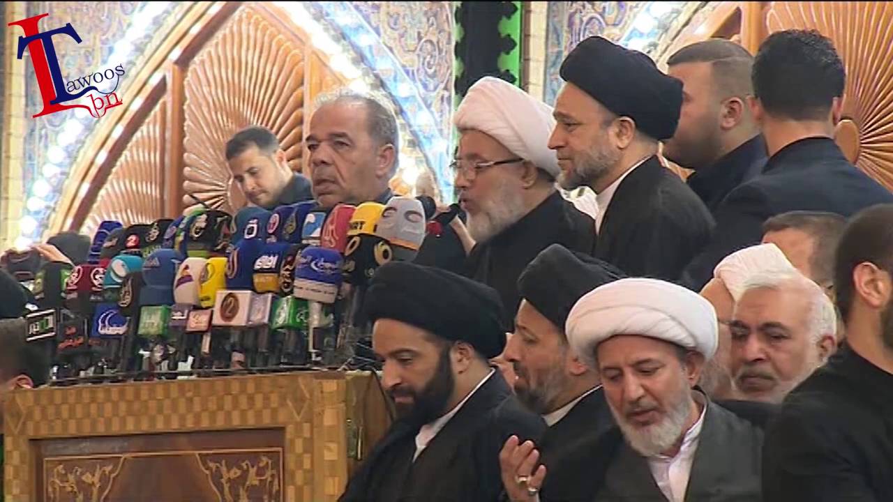 مراسيم تبديل رايتي الامامين الحسين والعباس ع ليلة 1محرم 1438