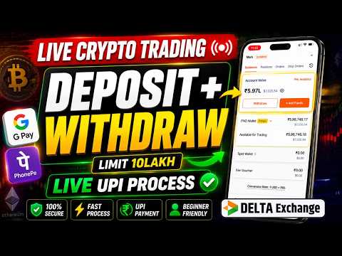 Delta Exchange Me Funds Add & Withdraw Kaise Kare 💸|  LIVE UPI Deposit + Withdrawal Process
