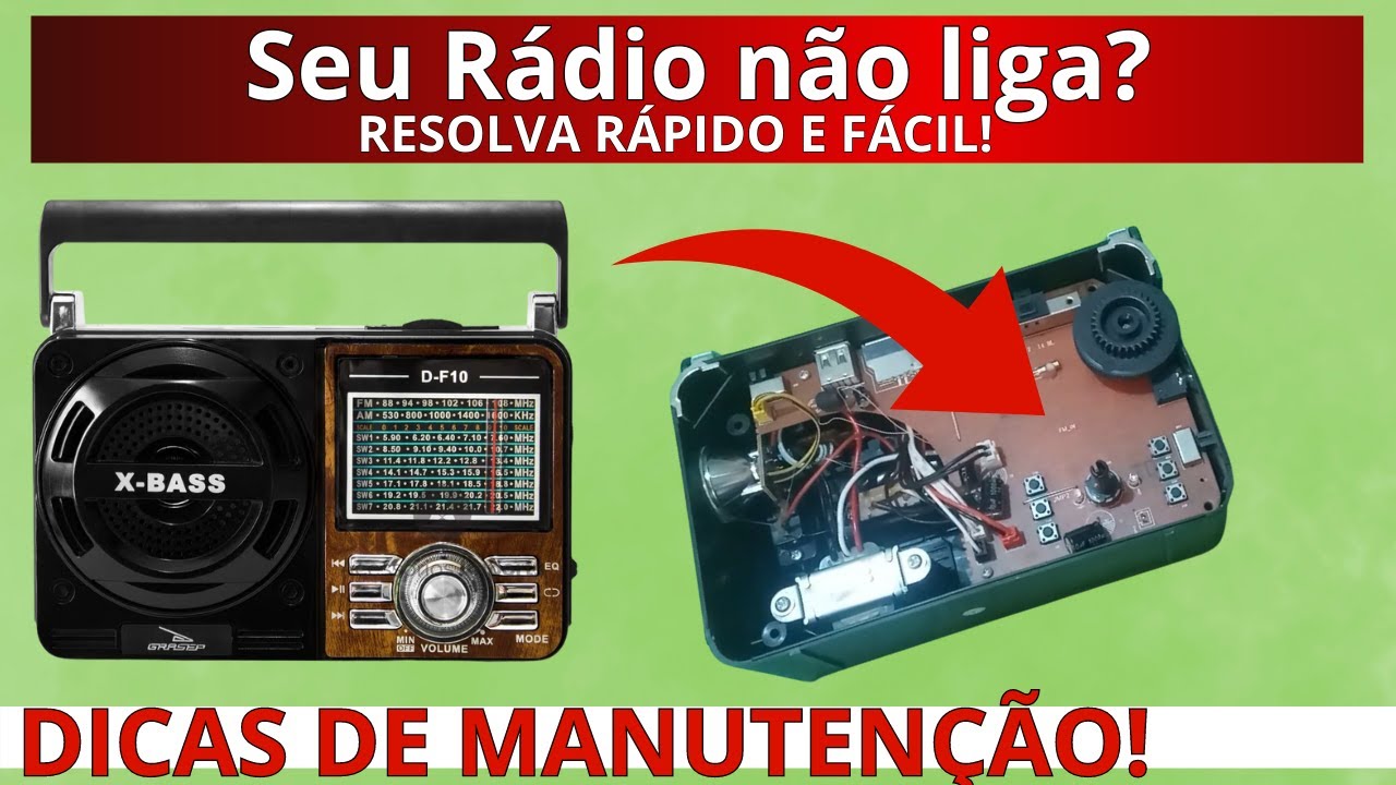Como consertar rádio Bluetooth, portátil, de pilha que não liga! (radinho da china YS-1088)
