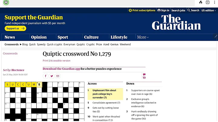 Guardian Quiptic Crossword (No. 1,279)