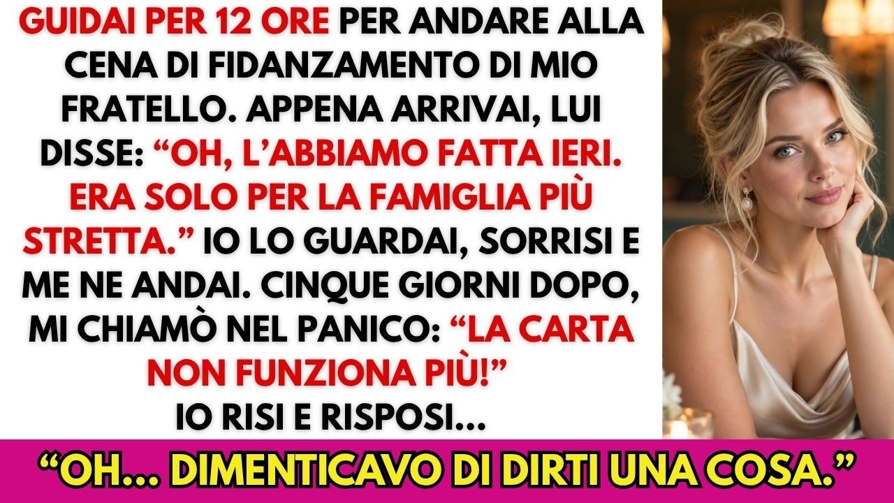 Ho guidato dodici ore da Torino con un cofanetto di noce intagliato da mio padre sul sedile, due candelabri d’argento di nostra nonna dentro, per il fidanzamento di mio fratello Marco. Quando...