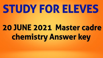 Master cadre paper answer key discussion 2021 june
