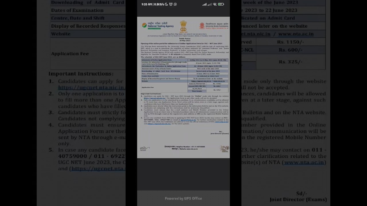 UGC NET - JUNE 2023 | REGISTRATION INFORMATION