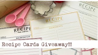 Recipe Card Digi GIVEAWAY!!!