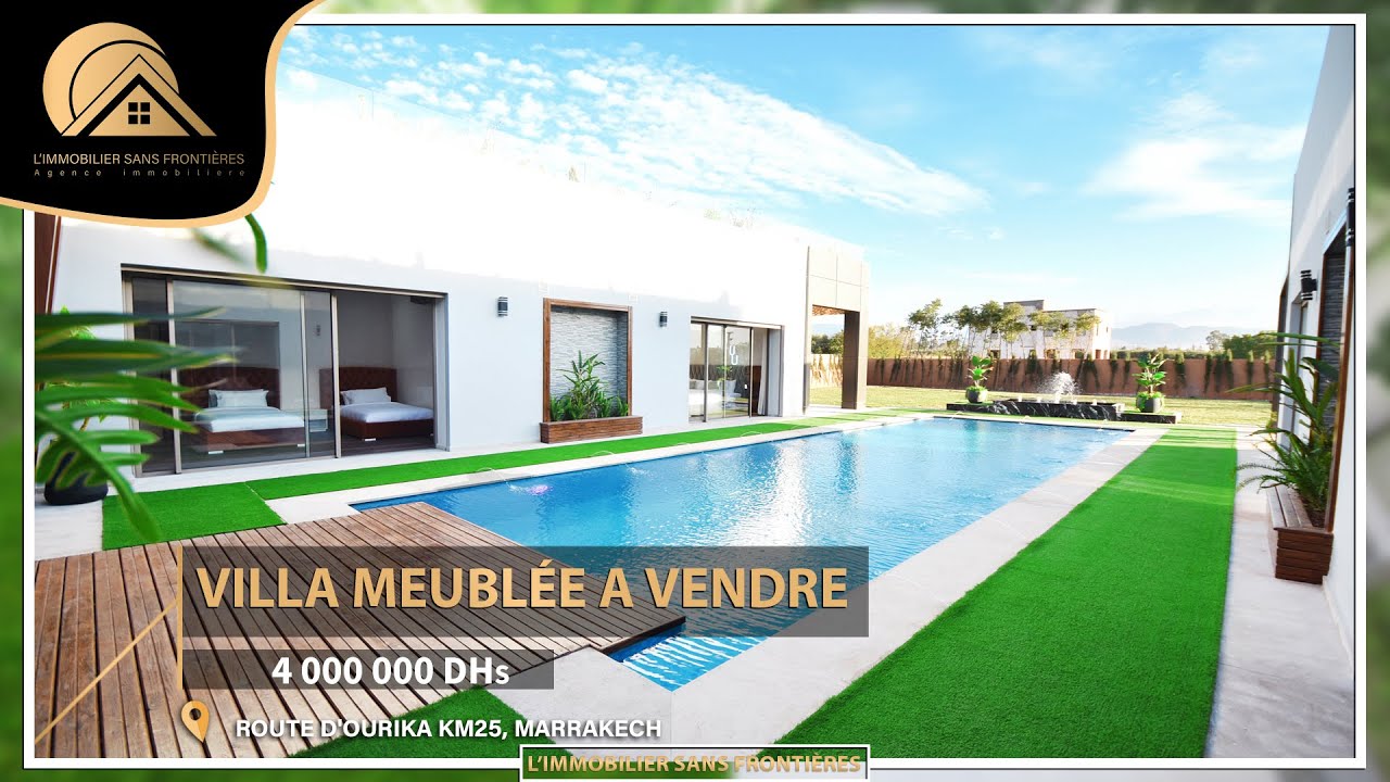 Villa meublée Plain-Pied, piscine ET jardin privé ,Route d'ourika marrakech