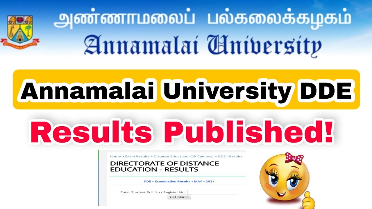 Annamalai University DDE Results Published YouTube