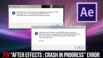 After Effects Crash In Progress ERROR FIX !!!!