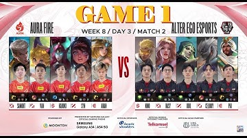 ALTER EGO vs. AURA FIRE | GAME 1 | MPL ID S12 | Regular Season Day 3 Week 8 | English #mplids12