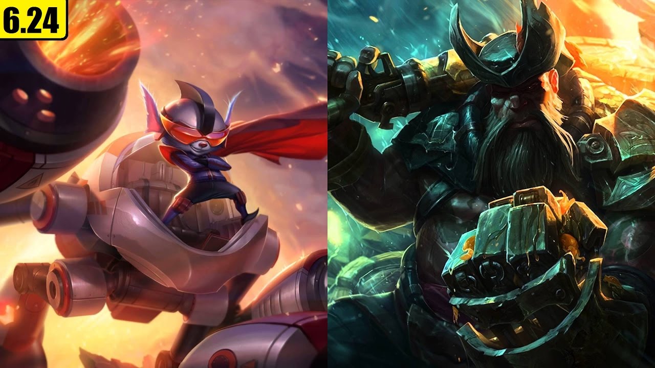 rumble top vs gangplank - patch 6.24 - full game - 8 Jan 2017