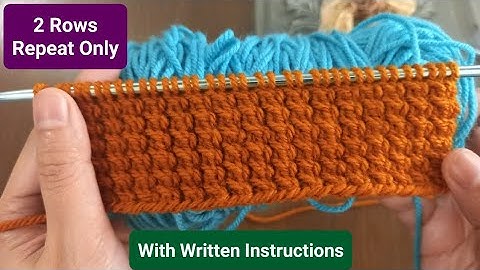 Easy Knitting Border | Simple & Easy 2 Row Repeat Border | Easy Knit Stitch Patterns for Beginners