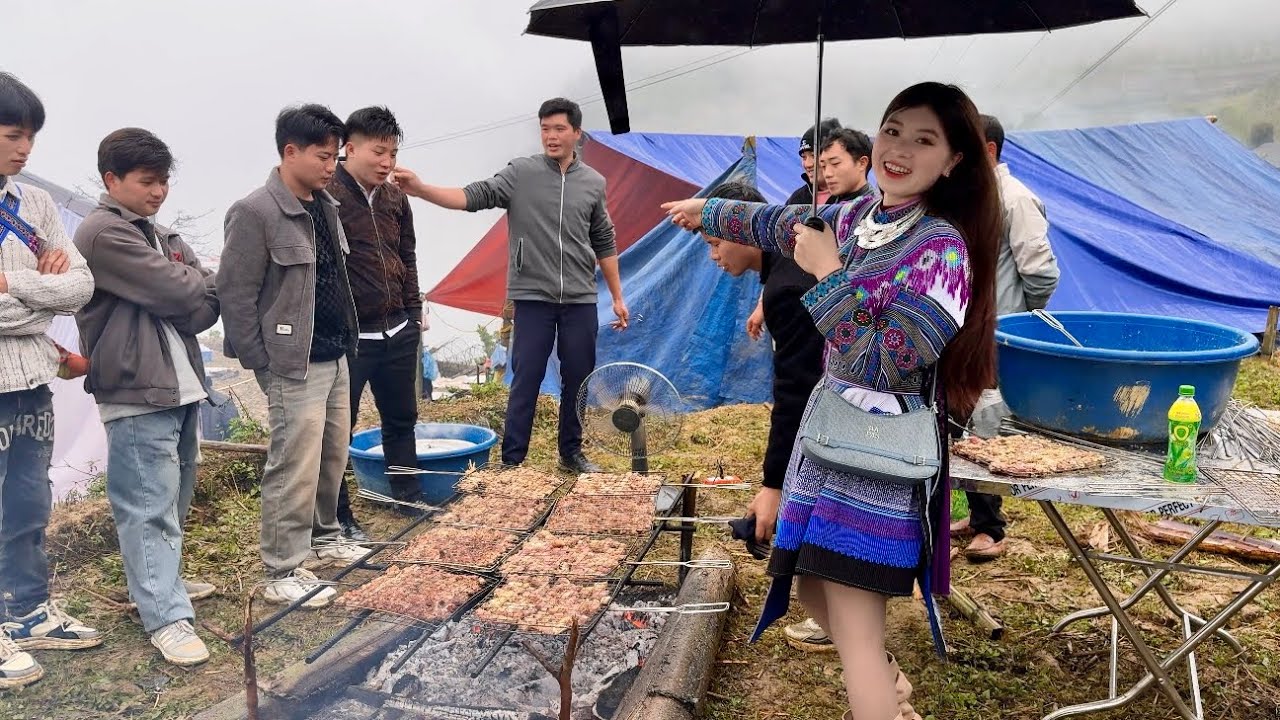 小米的爸爸在小米村里最大的梯田举办的婚宴上当厨师 ｜越南小米