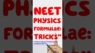 "NEET Physics Formulae: Quick Revision and Tricks"