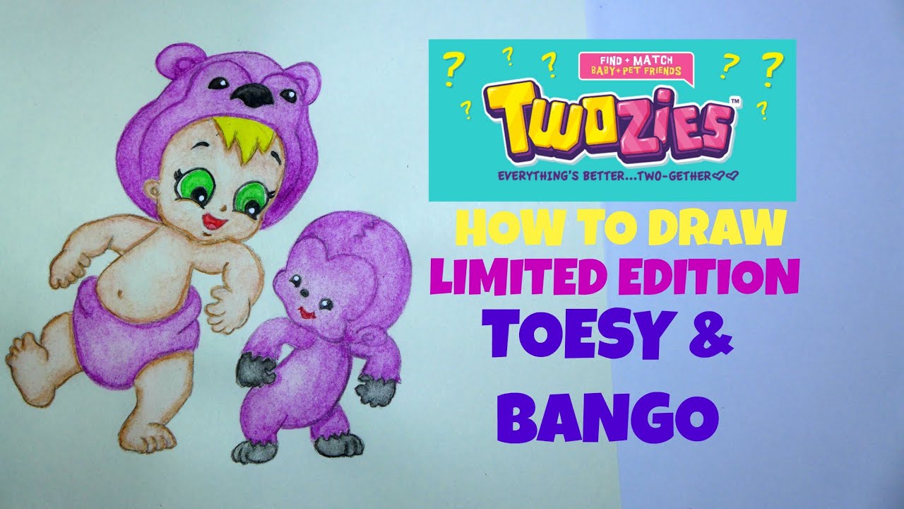 How to Draw Twozies Limited Edition Season 1 Toesy and Bango Watercolor