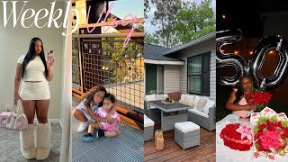 WEEKLY VLOG | Mom’s 50th Bday + Patio Makeover + Nana Visiting + Daughters Date + Decorating & More