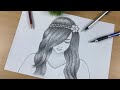 How to draw a cute girl with pencil