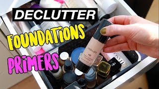MAKEUP DECLUTTER!! Foundations, Primers & Face Sprays