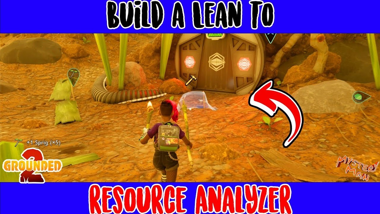 Grounded 2 guide Build a Lean To | Analyze a grass plant at Analyzer