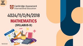 4024 11 O N 18   Worked Solutions   2018 IGCSE Maths Paper SYLLABUS D #4024 11 OCT NOV 2018 #4024