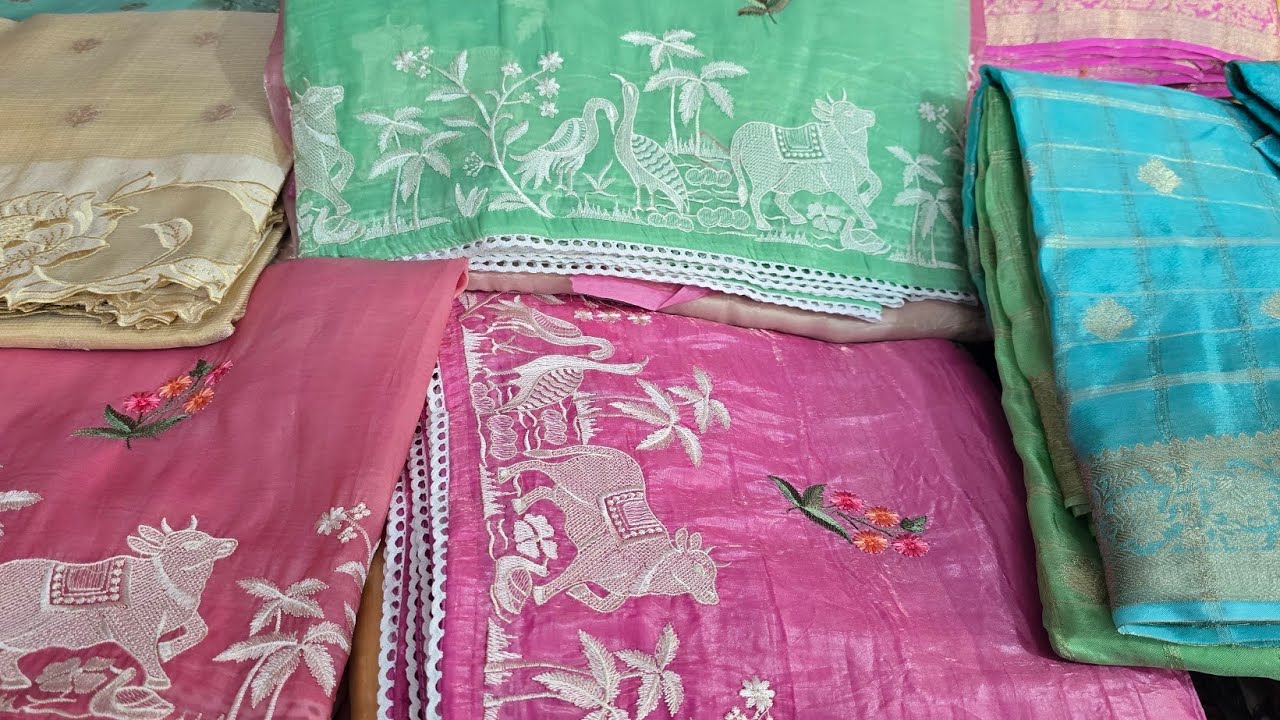 Glass Tissue sarees,Chinon Sarees#Tussar sarees,7337513324