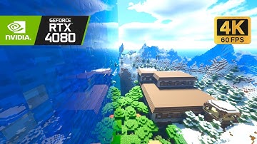 [4K 60fps] Insane render distance | SEUS PTGI HRR 3 | Exploring SEED:167826389359076639