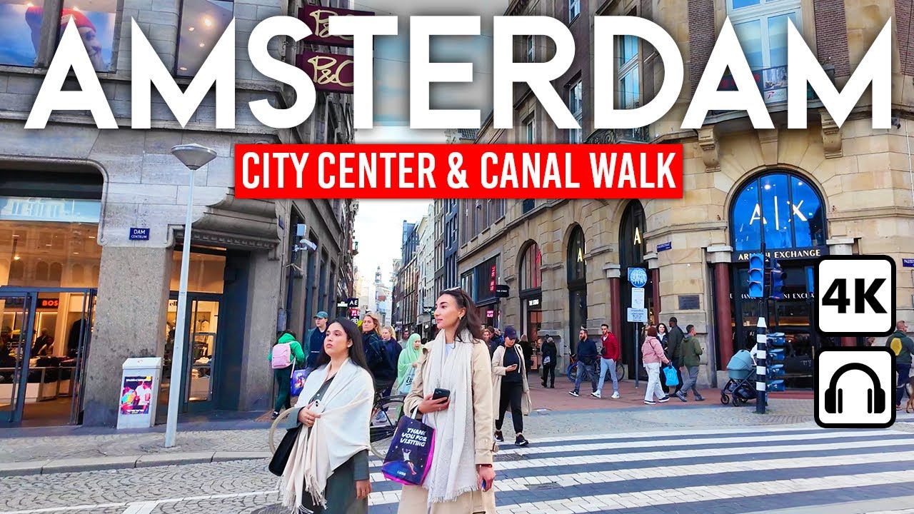 АМСТЕРДАМ, Нидерланды 🇳🇱 Пешеходная экскурсия 4K по голландской столице
