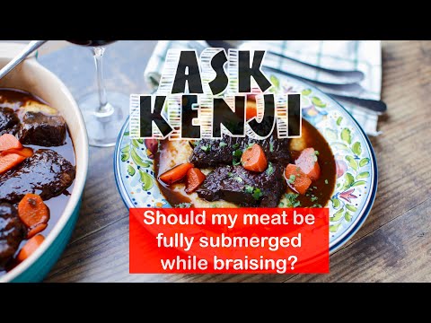 Should meat be covered while braising?