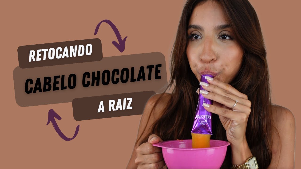 RETOCANDO A RAIZ DO MEU CABELO CHOCOLATE, sem manchar
