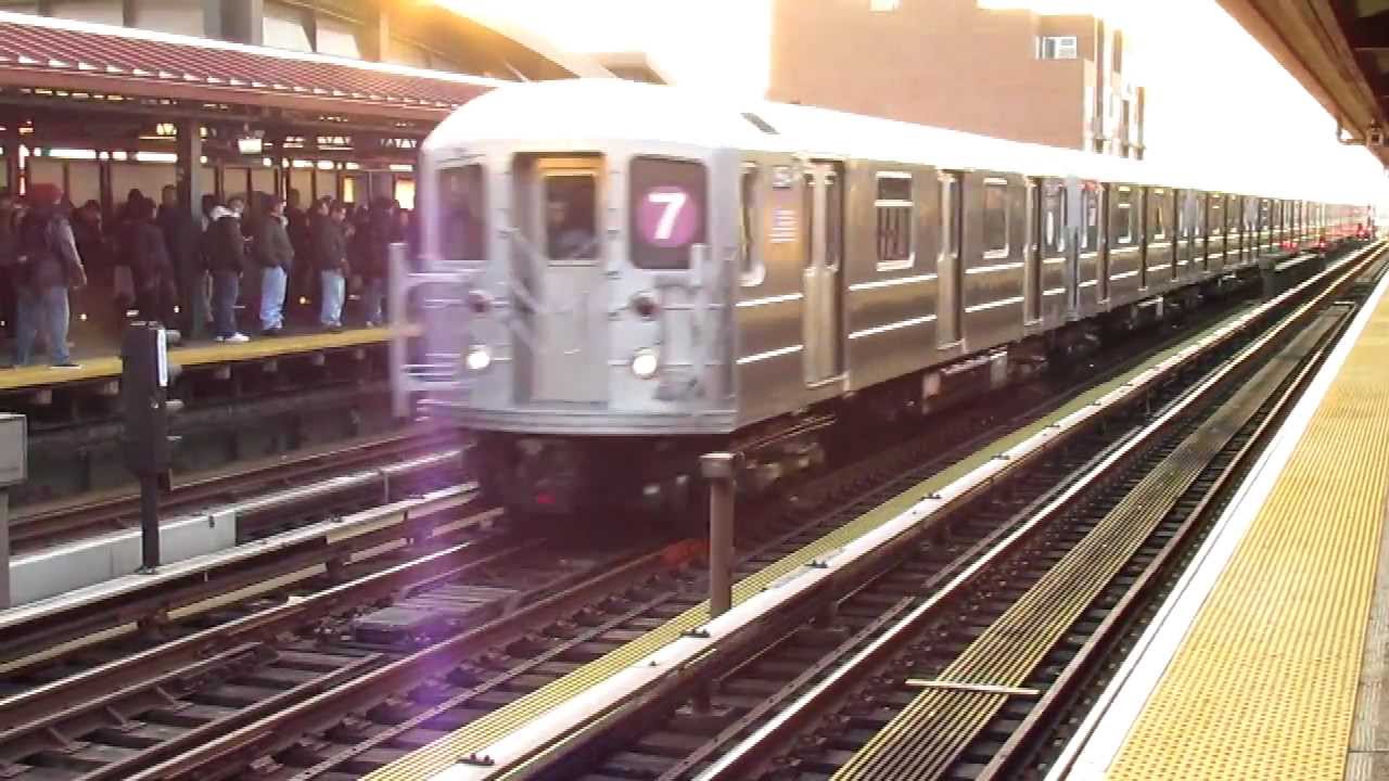 NYC Subway 7 Express Train Eastbound through Roosevelt Ave - YouTube