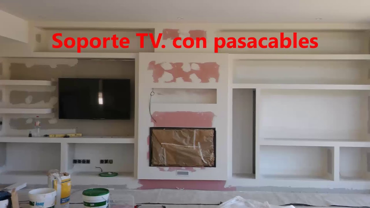 Escayolas y Pladur Pardo - Mueble de PLADUR, con Chimenea y Soporte TV de  80