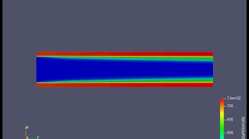 Temperature contour for conjugate heat transfer simulation of base-grid: 0.002.