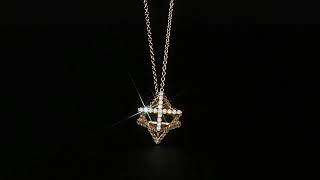 Merkaba 18K Yellow Gold Diamond Necklace Luxury with Spiritual Meaning