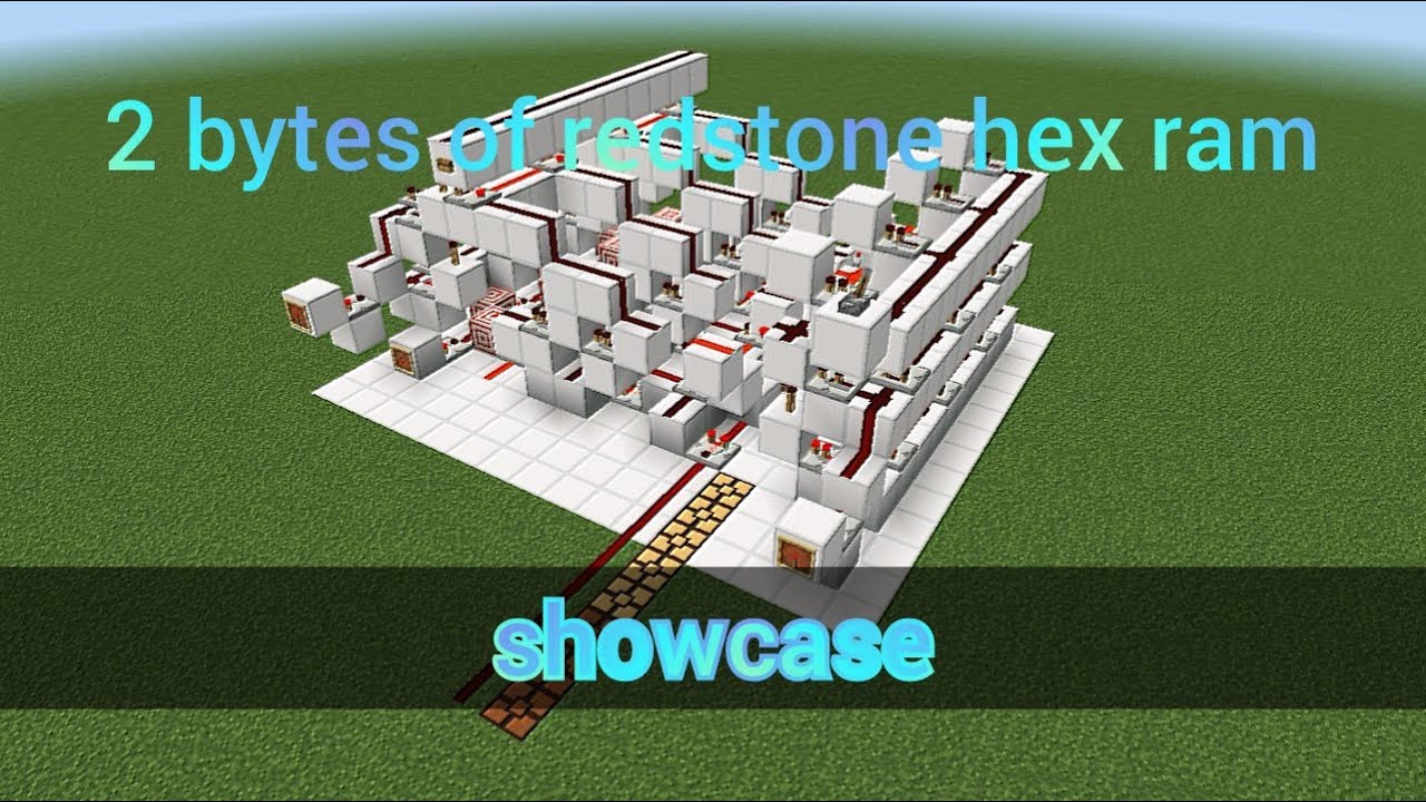 minecraft redstone 2 bytes of hex ram (showcase)