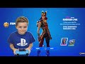 Me &amp; My 10 Year Old Kid Spending Battle Stars Unlocking NEW Free Fortnite Skin Renegade Raider Lynx