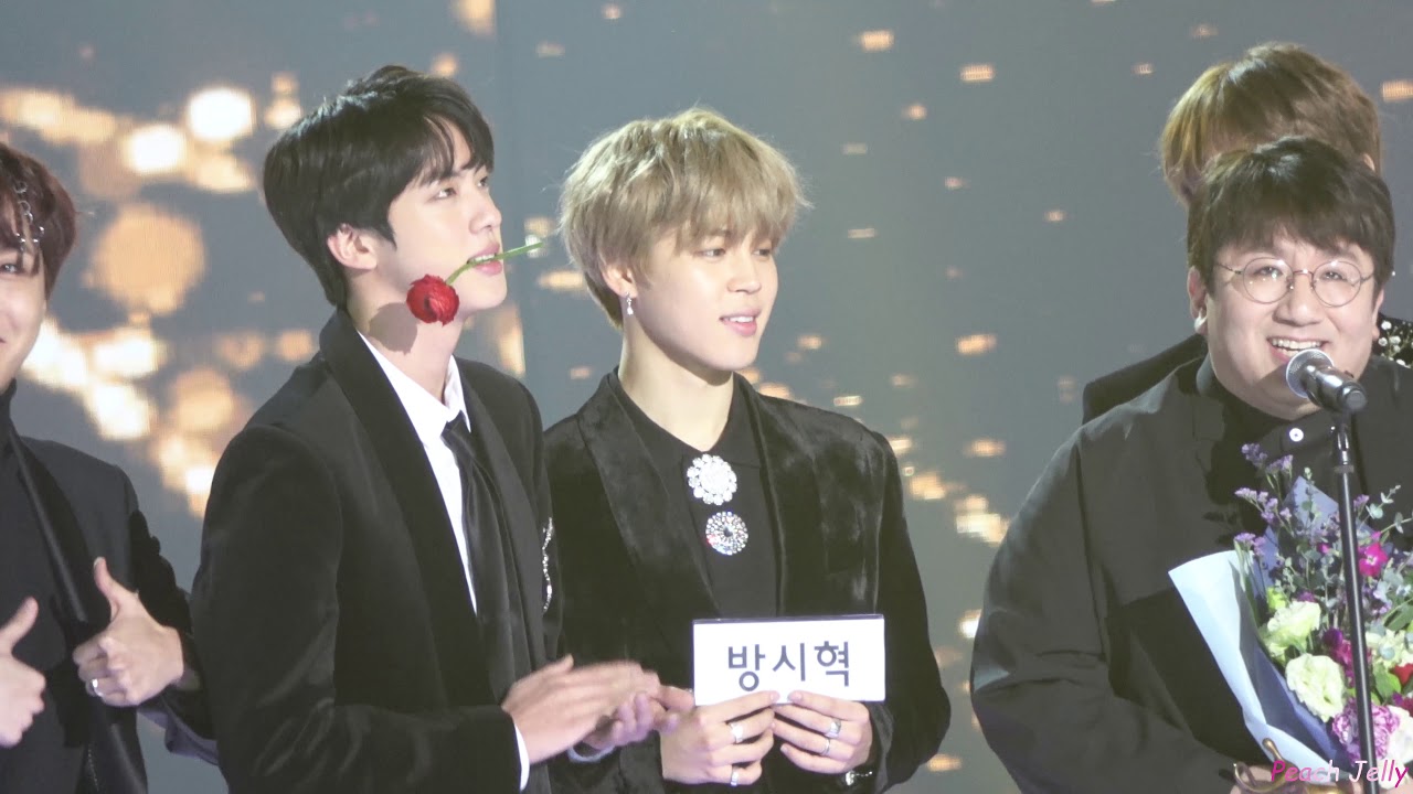 180125 방탄소년단(BTS) 지민(JIMIN Focus) 올해의 제작자상 방시혁 / Seoul Music Awards by Peach Jelly