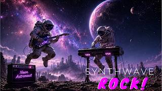 Neon Cosmos Drift 🎸 Music for Deep Work &Relaxing | Space Synthwave Rock 🎸🎹