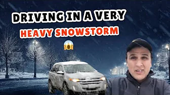 Driving in a Very Heavy Snowstorm in Saskatoon